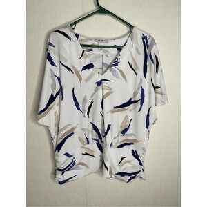 White House‎ Black Market Women's Top Dolman Sleeve Stretch Size XL Artsy New*